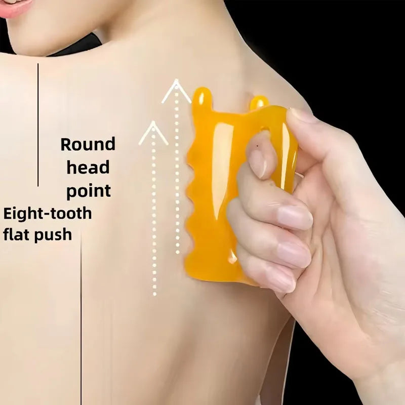 1 Pcs Double Push Resin Massage Comb Back Waist Body Scraper Shoulder Neck Massage Gua Sha Stick Meridian Dredging Massage Tool