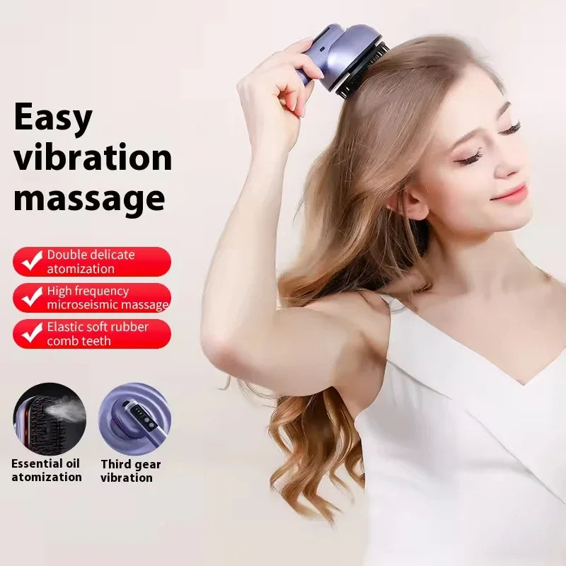 Electric Head Spa Massage Comb Spray Hair Care Comb Vibration Red Light Hair Conditioner Guide Red Light Hair Growth Instrument